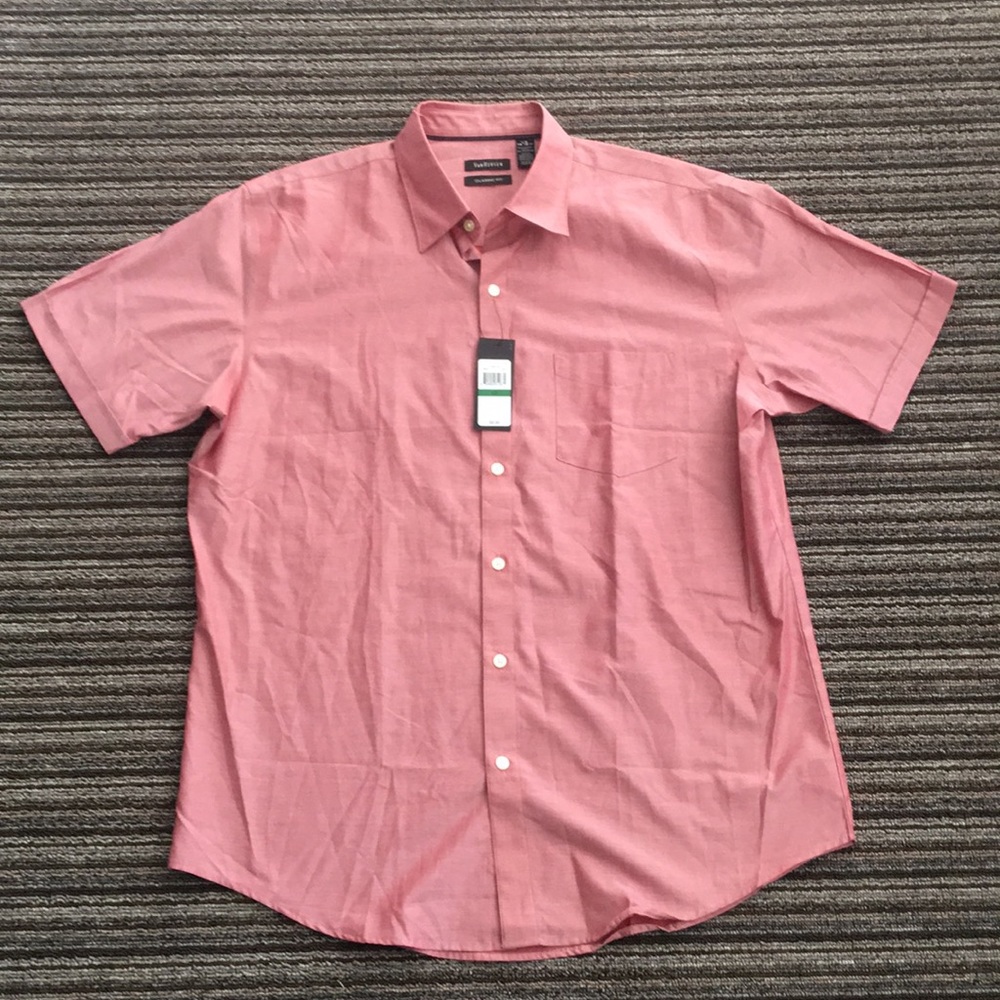 NWT $50 Van Heusen Classic Fit Button Up Shirt Lg